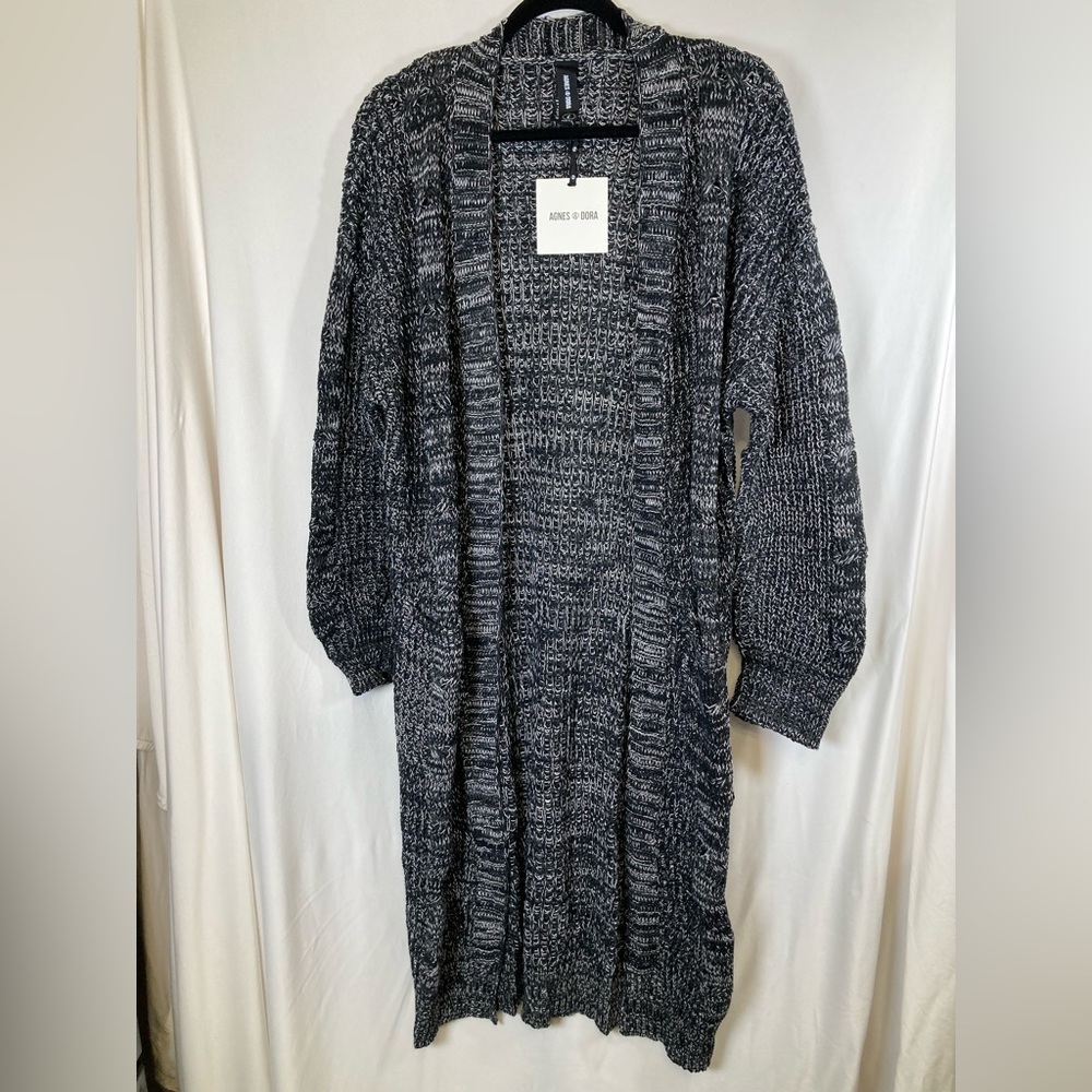 NWT Agnes & Dora Dreamy Duster in Black and White Sz L
